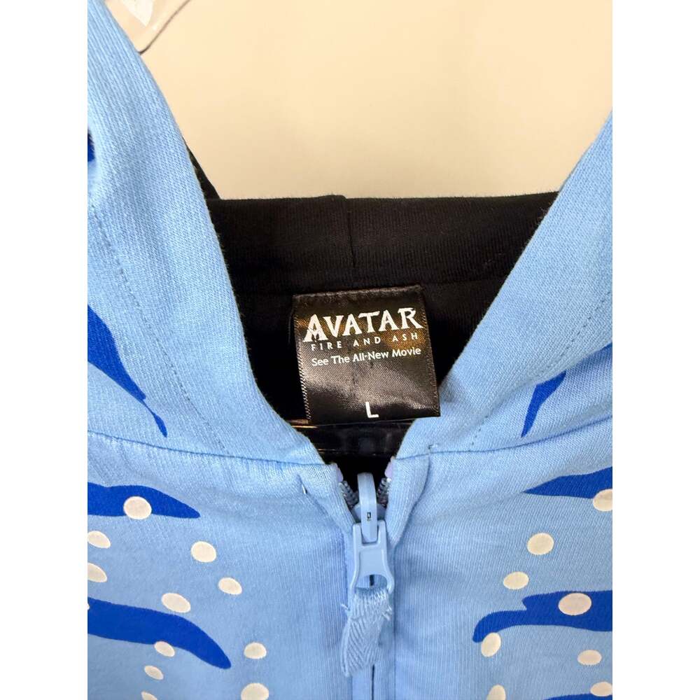RARE AVATAR Fire & Ash Movie REVERSIBLE Promo Na’vi Hoodie Ears Disney L - Picture 3 of 9